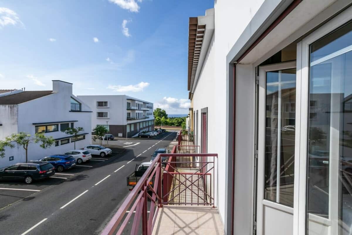Balcony overlooking the surrounding Ponta Delgada neighborhood
